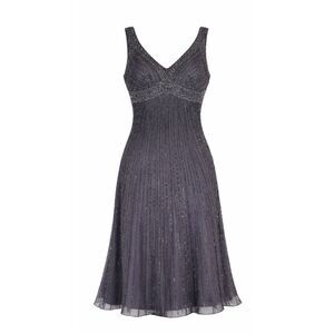 Vintage Patra Beaded Silk Cocktail Dress Women Size 4